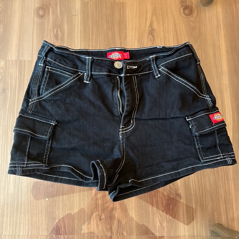 Black dickie cargo utility shorts